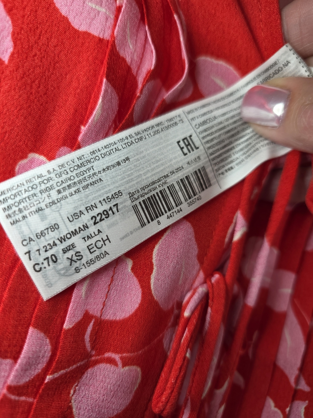 Mango Women’s Bow Printed Floral Blouse - Red & Pink - Picture 9 of 9